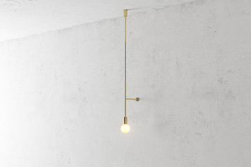 Wall Mural - Modern gold metal wall lamp. The loft-style. 3d render