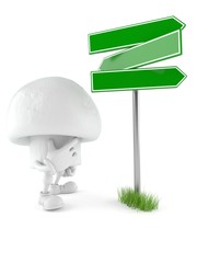 Sticker - Champignon character with blank signpost