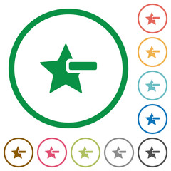 Poster - Remove star flat icons with outlines