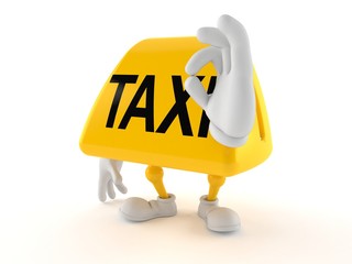 Canvas Print - Taxi character with ok gesture