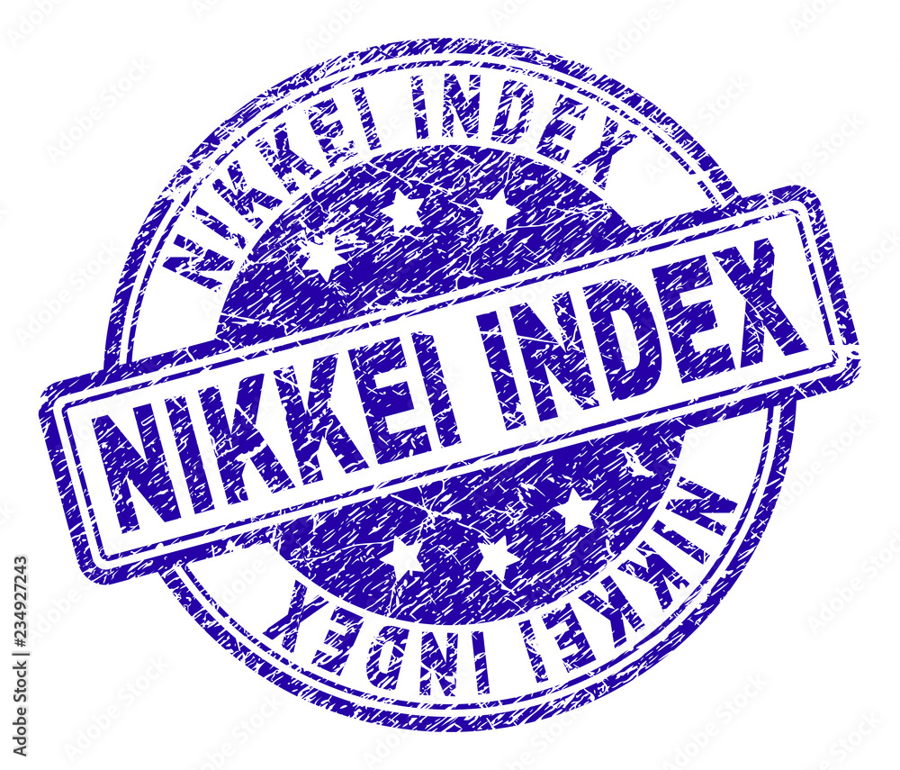 Stock-Vektorgrafik „NIKKEI INDEX stamp seal watermark with distress ...
