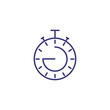 © PCH.Vector - Stopwatch line icon. Stop watch, timer, circle. Time concept. Can be used for topics like deadline, startup, speed, race
