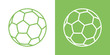 © Сергей Захаров - A set of two options for simple icons, outline, ball for football. On white and green background. 10 eps
