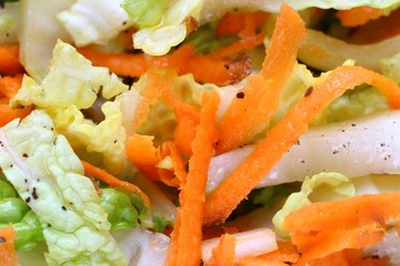 Wall Mural - Salad of cabbage and carrots close-up