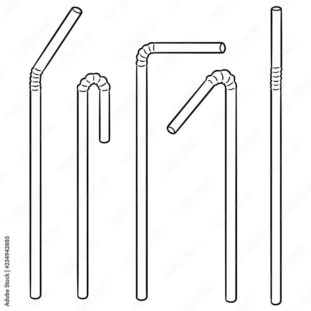 vector set of straw Stock Vector | Adobe Stock