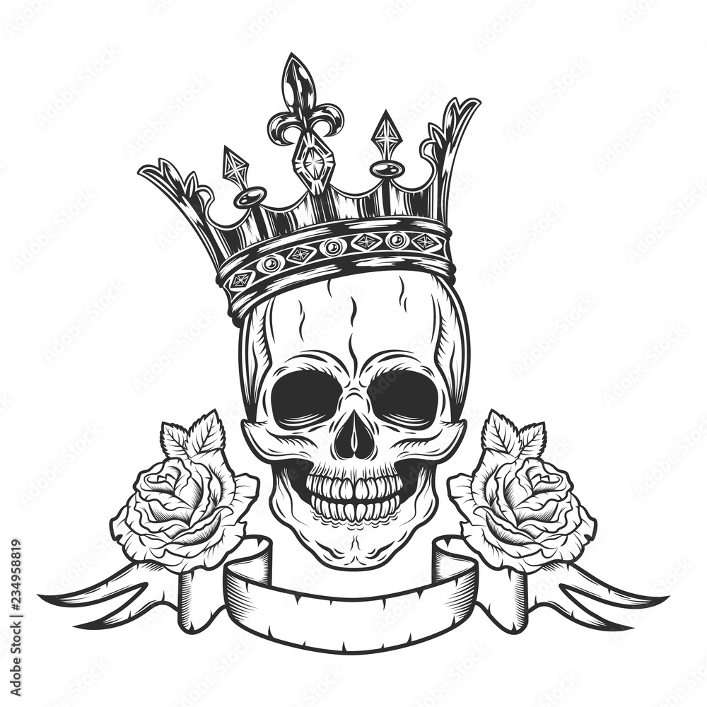 Totenkopf Mit Rosen Zum Ausmalen Malvorlagen