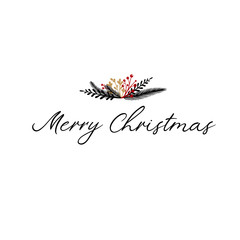 Wall Mural - Merry Christmas vector text Calligraphic Lettering design card template. Creative typography for Holiday Greeting Gift Poster. Calligraphy Font style Banner.