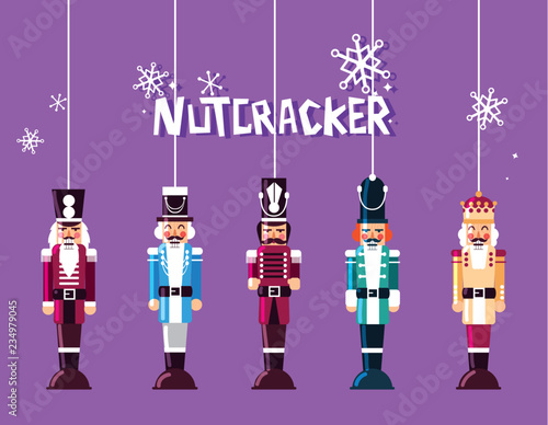 Fotomural set of nutcracker toy hanging
