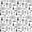 Tribal seamless pattern - Berber native ,ethnic background with primitive elements