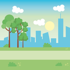 Sticker - landscape park scene icon