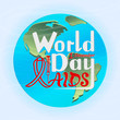 © Nadezhda_Zhukova - Vector illustration of handwritten inscription World AIDS Day, on a textured background for banner, postcard, logo, print with a syringe and ribbon awareness symbol.