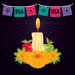 Wall Mural - candle to decorate in day of the dead