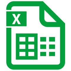 Wall Mural - digital file office excel icon. document format icon xls xlsx spreadsheet