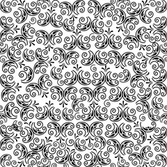 Sticker - scroll vintage decoration monochrome pattern