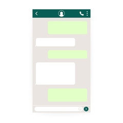 Canvas Print - Mockup of mobile messenger. Chat app template. Social network concept. Vector illustration.