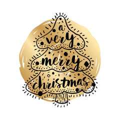 Merry Christmas typography.