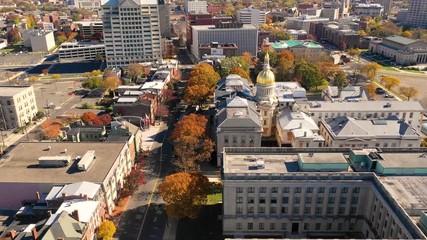 Wall Mural - Aerial View Over the State Capitol Building Trenton New Jersey Downtown City Skyline