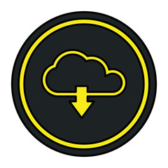 Sticker - cloud computing server with arrow download