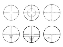 Set Of AR Crosshair Scopes. Military Sniper Rifle Target Crosshairs
