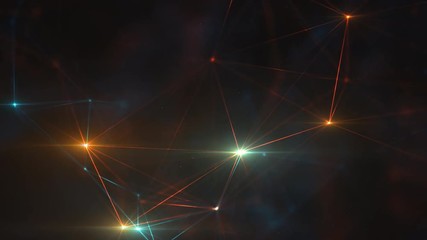 Wall Mural - abstract plexus structure of many glowing lines and particles. connection concept. creative technolo