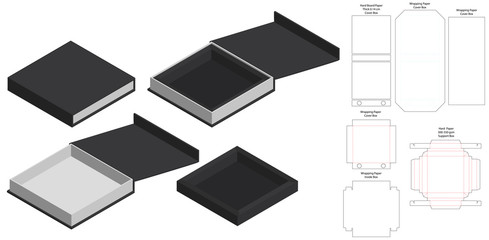Box packaging die cut template design. 3d mock-up