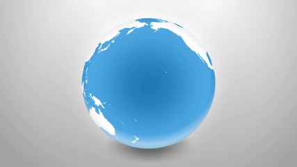 Wall Mural - Looped animation planet earth on grey background. 3D animation planet earth