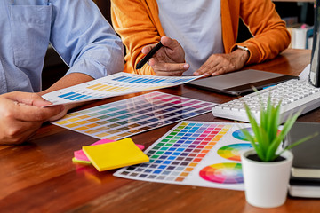 creative web designer planning application and developing template layout, framework for mobile phon