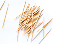 Wooden Toothpicks Isolated On White Background With Clipping Path.