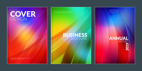 Wall Mural - Business brochure cover design templates. Modern business flyer or poster with abstract blurred colorful background