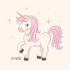Wall Mural - Vector illustration of a cute unicorn