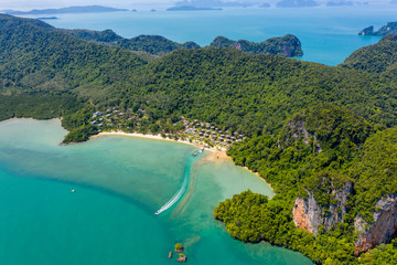 Wall Mural - Aerial view of the beautiful, quiet island of Koh Yao Noi in Thailand