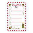 © Roi_and_Roi - Christmas wish list with holly berry leaves and holiday tree vector template isolated on white background.