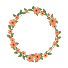 Sticker - cute flower with leafs crown