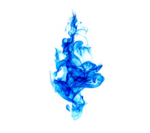 Blue Flames Isolated On White Background