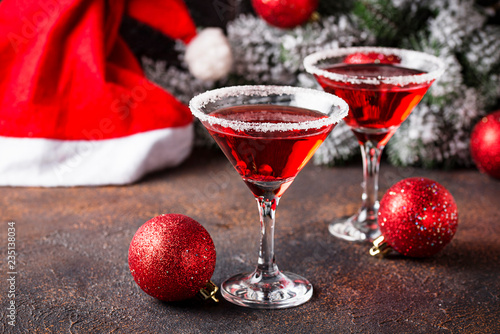 Fotomural Christmas festive cocktail red martini