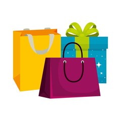 Wall Mural - shopping bags and female handbag