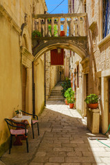 Alley in Korcula, Croatia