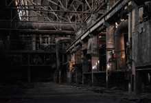 Dilapidated Conditions Of The Old Abandoned Factory.