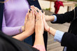 © Ivan - Close up of high five hand gesture, symbol of common celebration or greeting. Success and teamwork concept