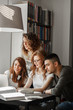 © BalanceFormCreative - Group of students study in the school campus library.Learning and preparing for university exam.