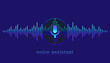 © Andrey Prokhorov - Concept of voice recognition. Sound wave with imitation of voice, sound and microphone icon.