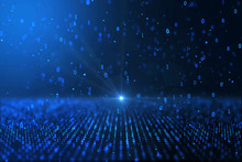 Digital World Concept Computer Generated Blue Binary Background