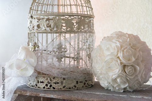 Décoration De Mariage Cage Doiseaux Et Tulle Blanc Buy