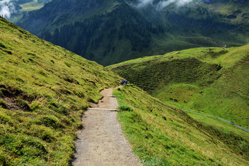 Sticker - Beautiful view on the two hours trail to Wildseeloder house and Wildsee lake, historical and nature reserve place in Alps, Henne mountain, Lachfilzkogel, Fieberbrunn, Austria