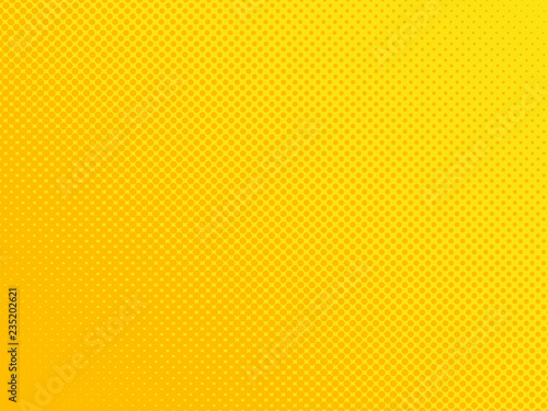 Comic book orange background, halftone dots texture Tablou Canvas