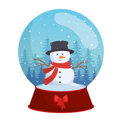 Wall Mural - cute snowman christmas sphere