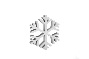 Wall Mural - silver snowflake - 3d render illustration