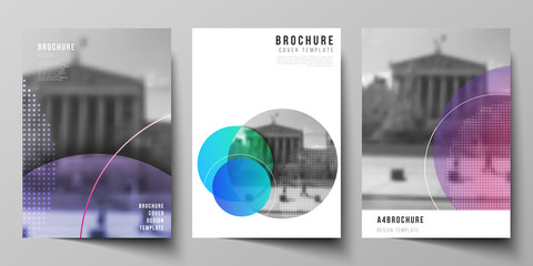 Wall Mural - the vector layout of a4 format modern cover mockups design templates for brochure, magazine, flyer, 