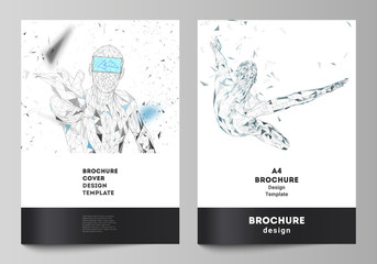 Poster - the vector layout of a4 format modern cover mockups design templates for brochure, magazine, flyer, 