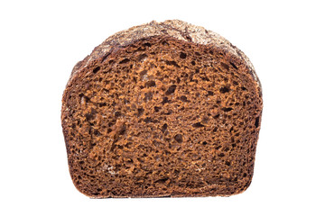 Wall Mural - Slice of black rye bread, isolated on white